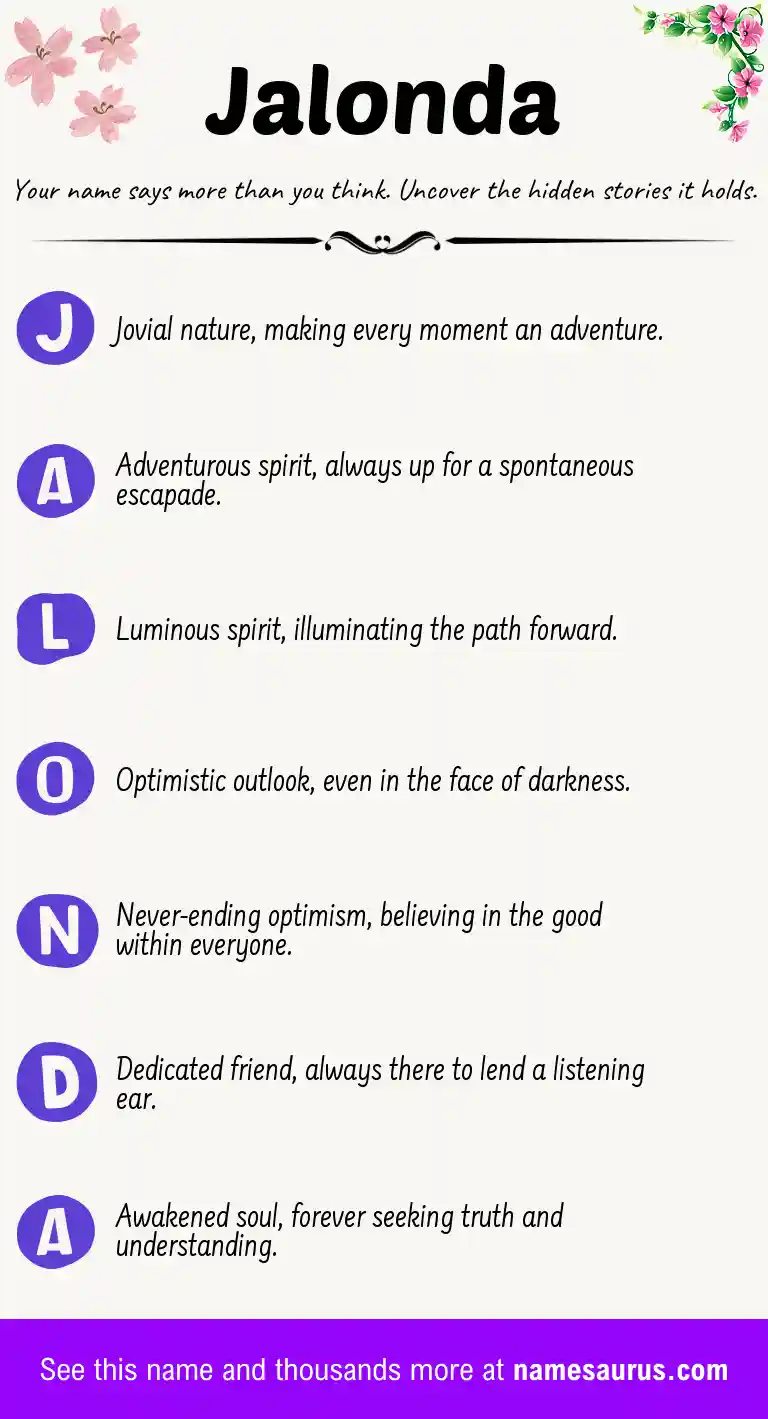 Acrostic poem about Jalonda.