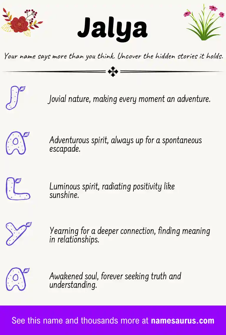 Acrostic poem about Jalya.