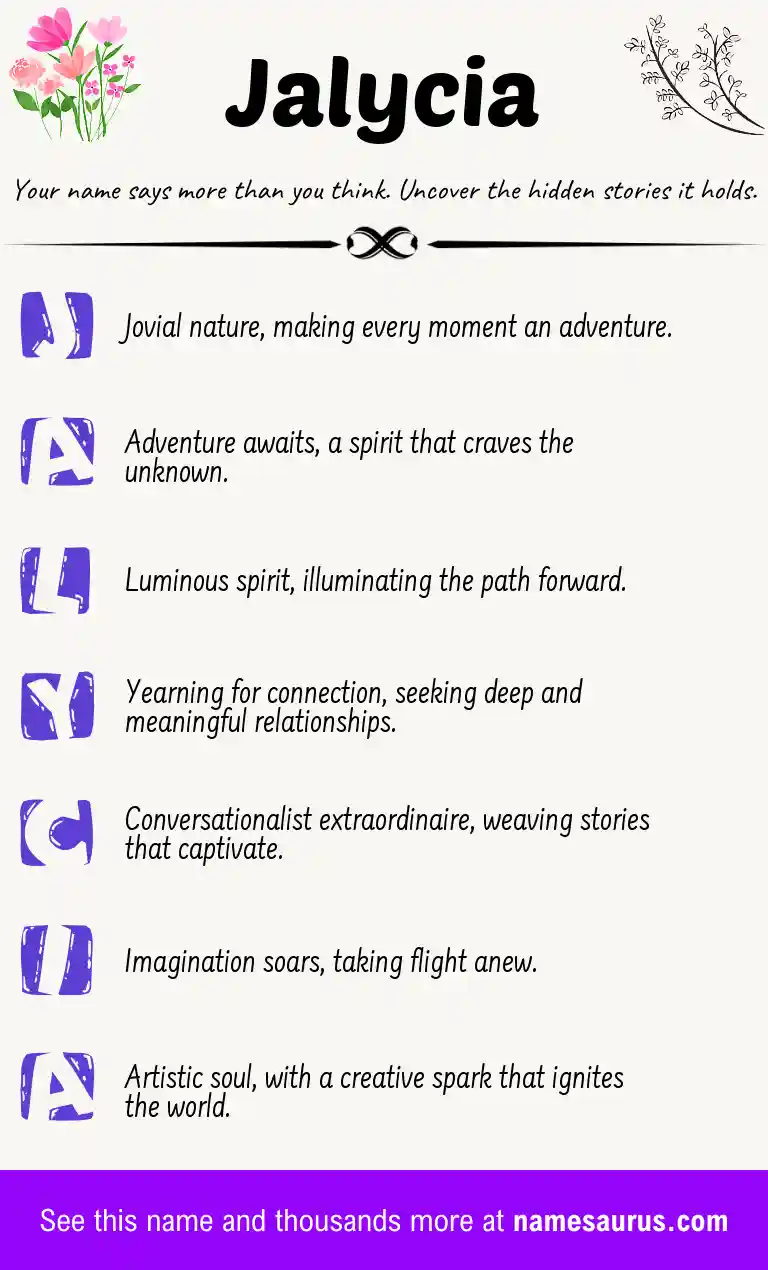 Acrostic poem about Jalycia.