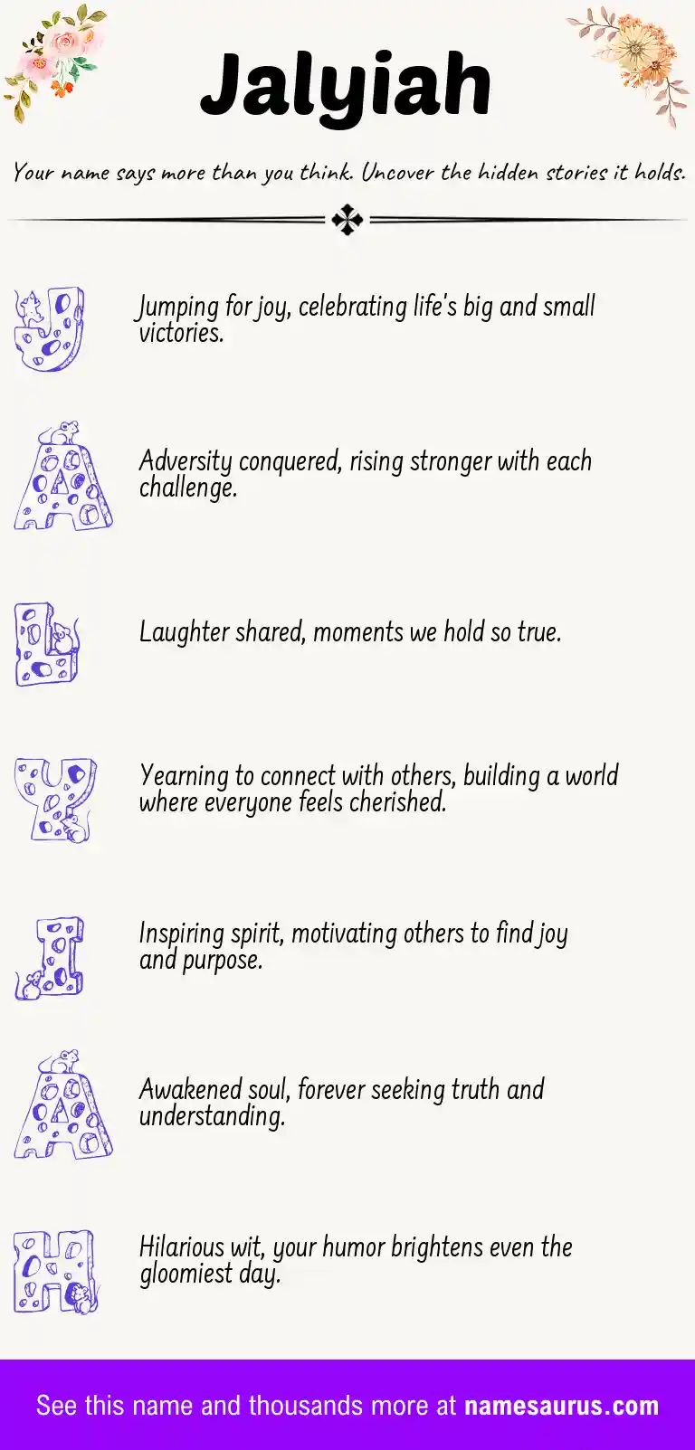Acrostic poem about Jalyiah.