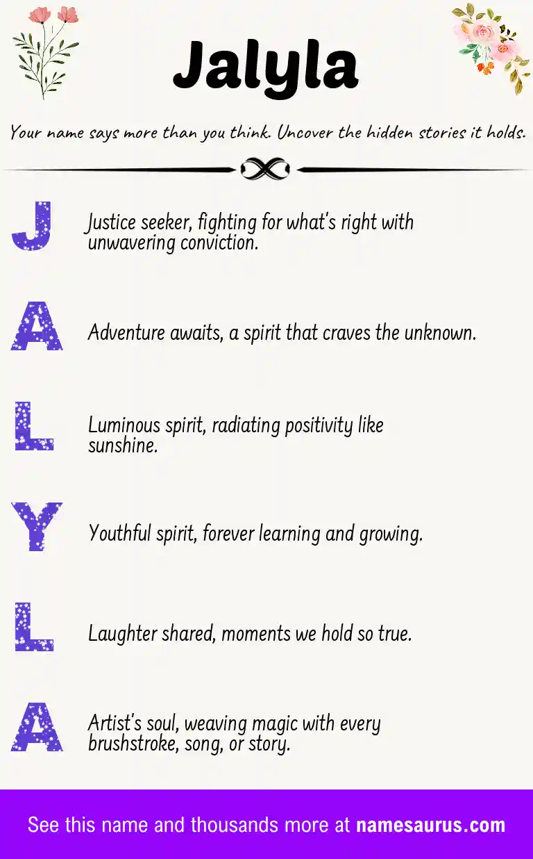 Acrostic poem about Jalyla.
