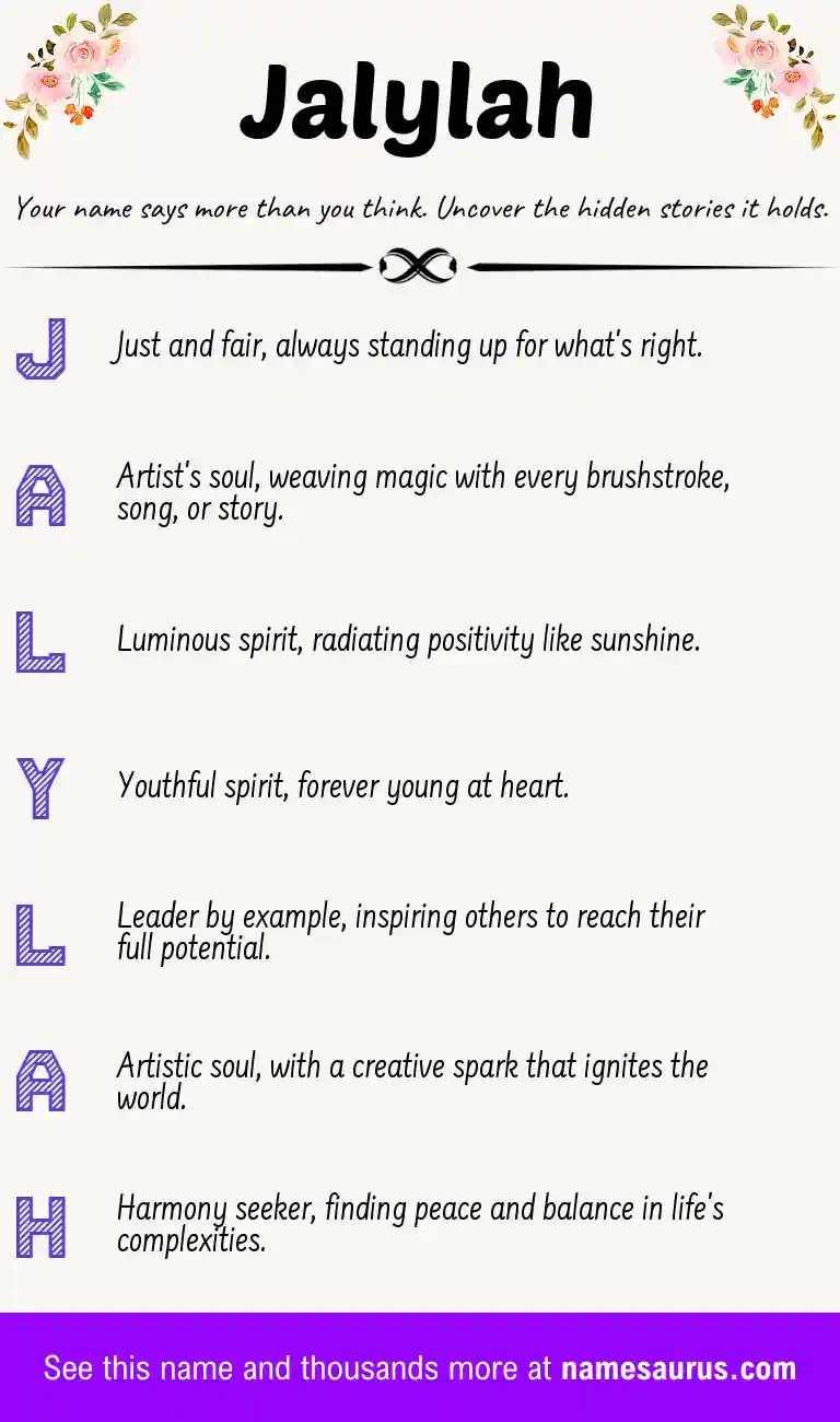 Acrostic poem about Jalylah.