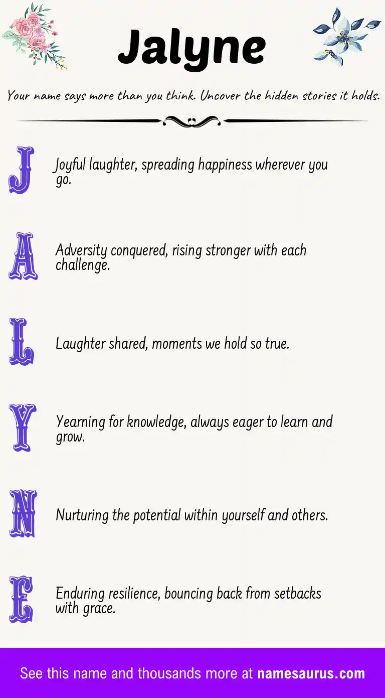 Acrostic poem about Jalyne.
