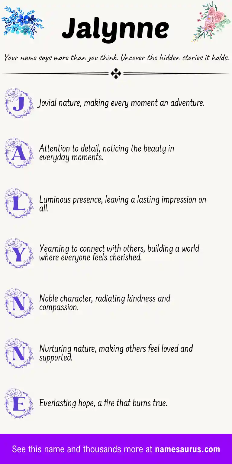 Acrostic poem about Jalynne.