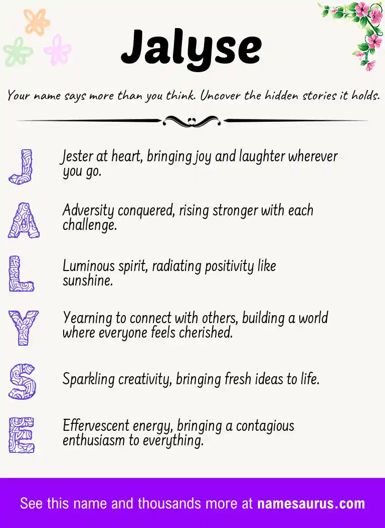 Acrostic poem about Jalyse.
