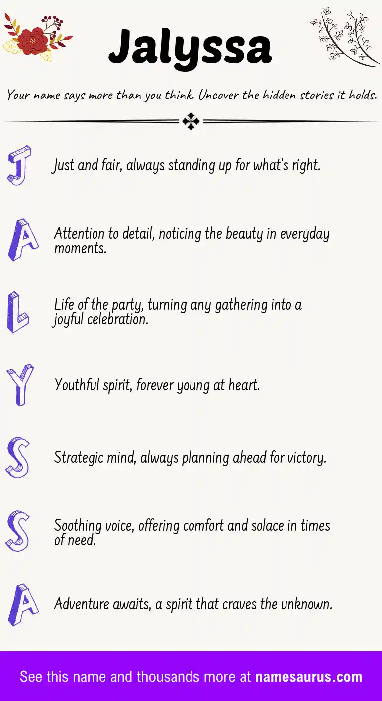 Acrostic poem about Jalyssa.