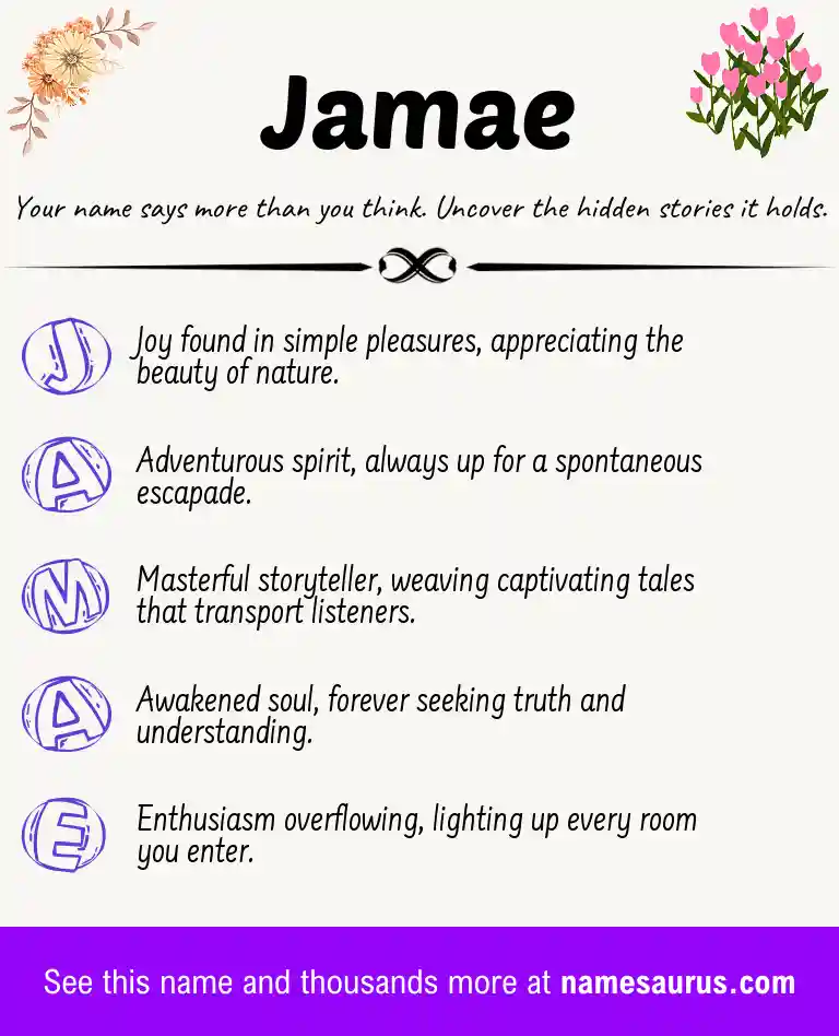 Acrostic poem about Jamae.