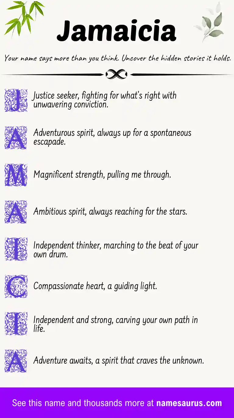 Acrostic poem about Jamaicia.