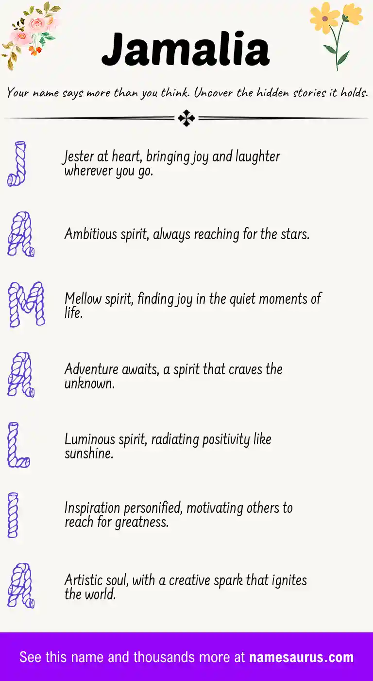 Acrostic poem about Jamalia.