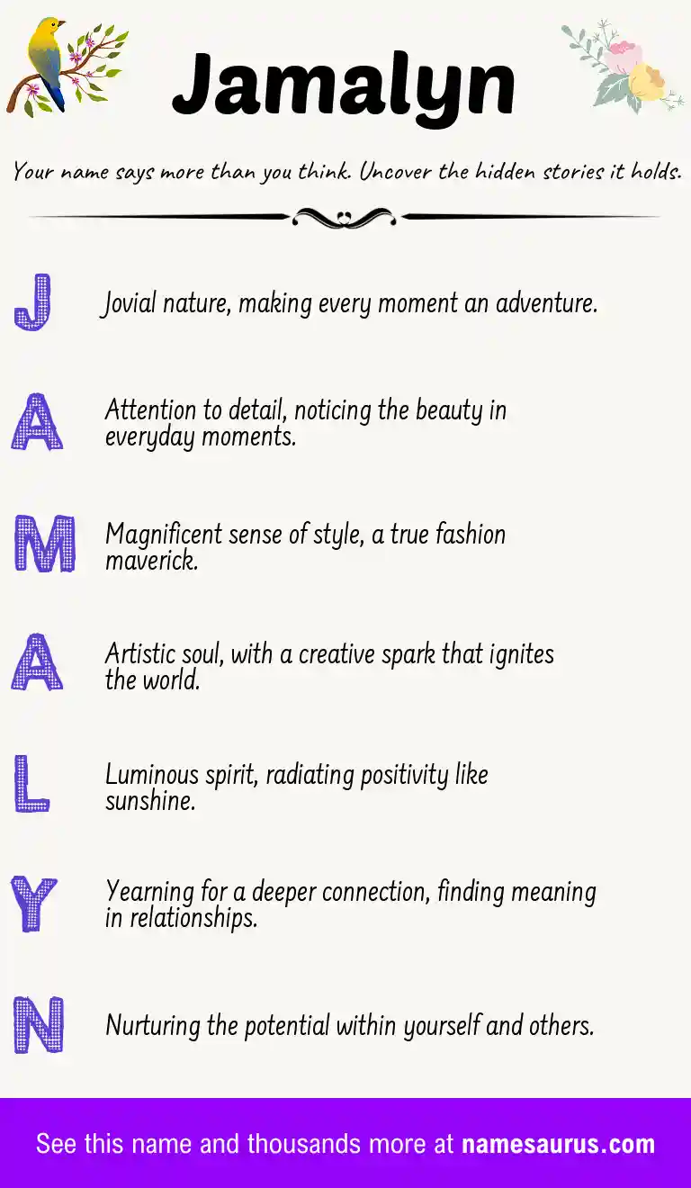 Acrostic poem about Jamalyn.