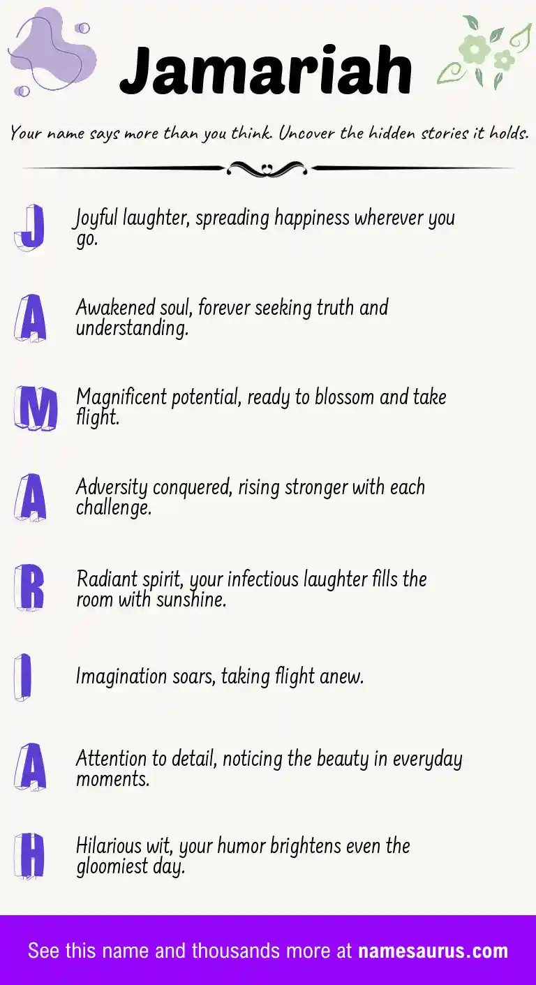 Acrostic poem about Jamariah.