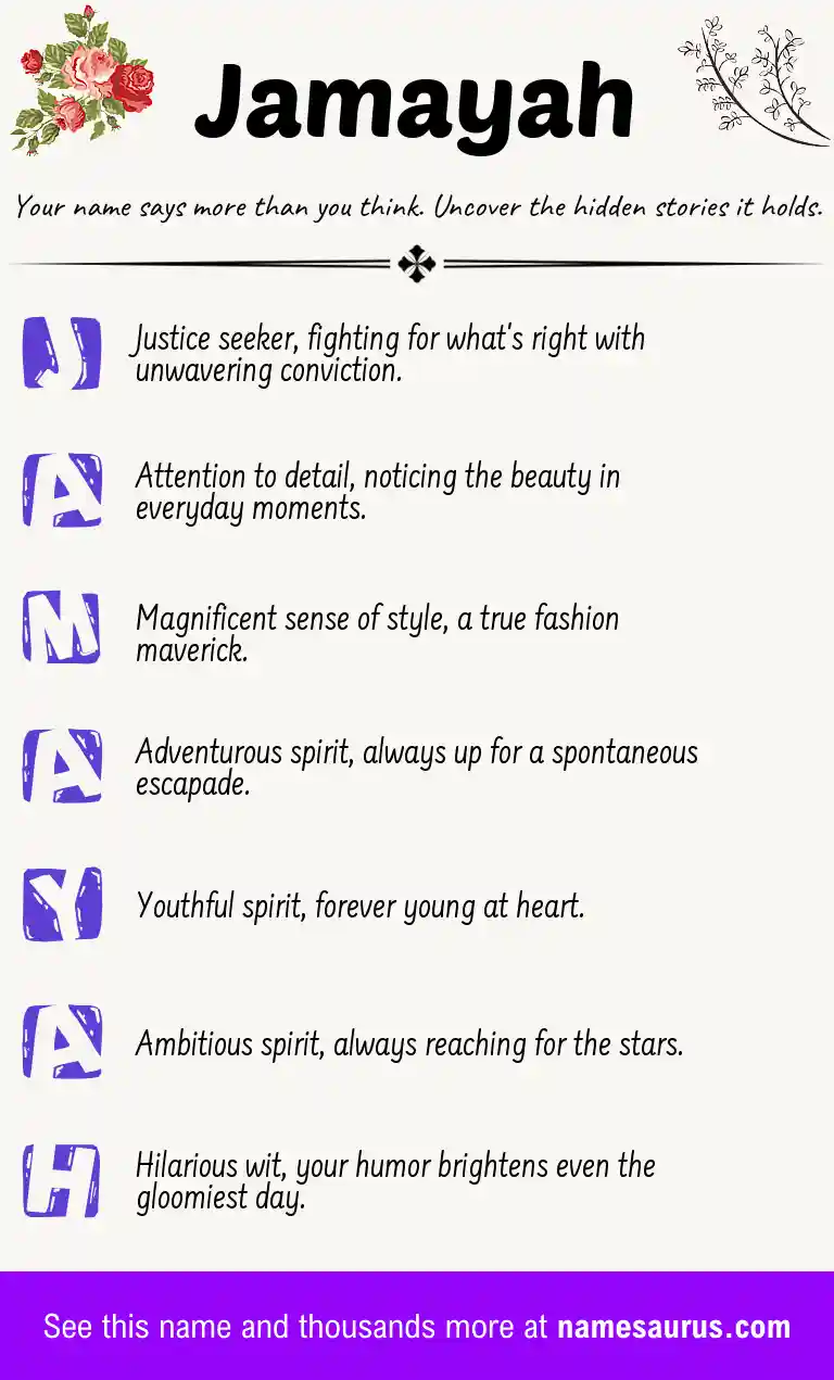 Acrostic poem about Jamayah.
