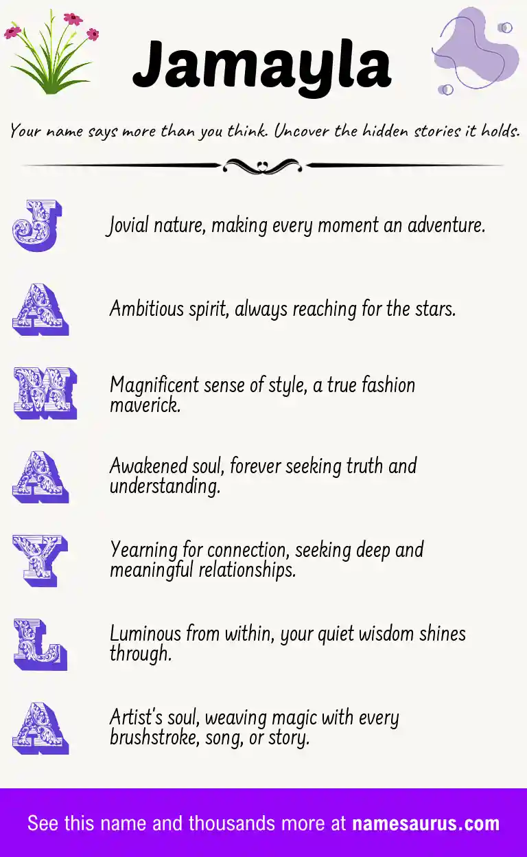 Acrostic poem about Jamayla.