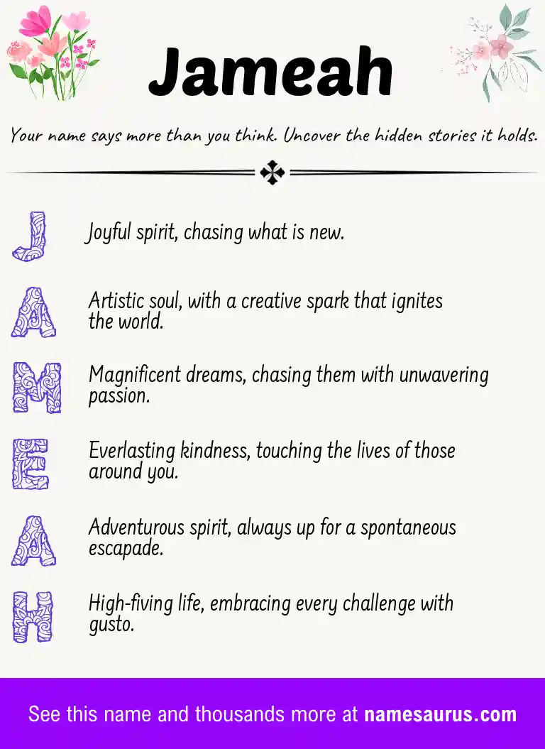 Acrostic poem about Jameah.