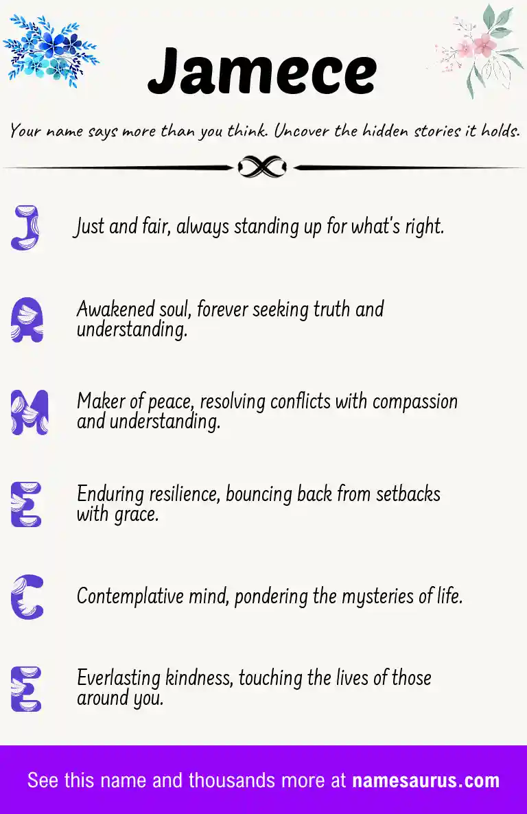 Acrostic poem about Jamece.