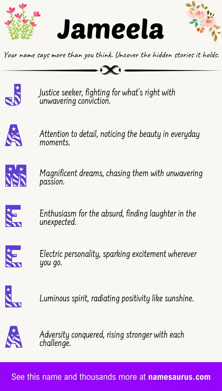 Acrostic poem about Jameela.