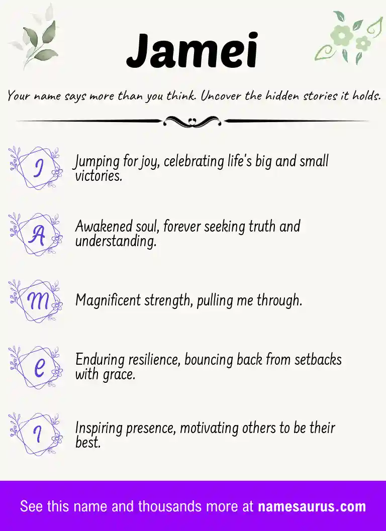 Acrostic poem about Jamei.