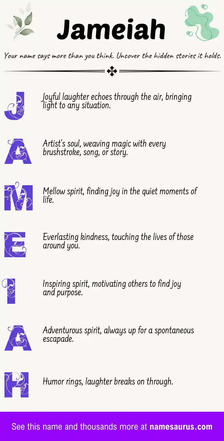 Acrostic poem about Jameiah.