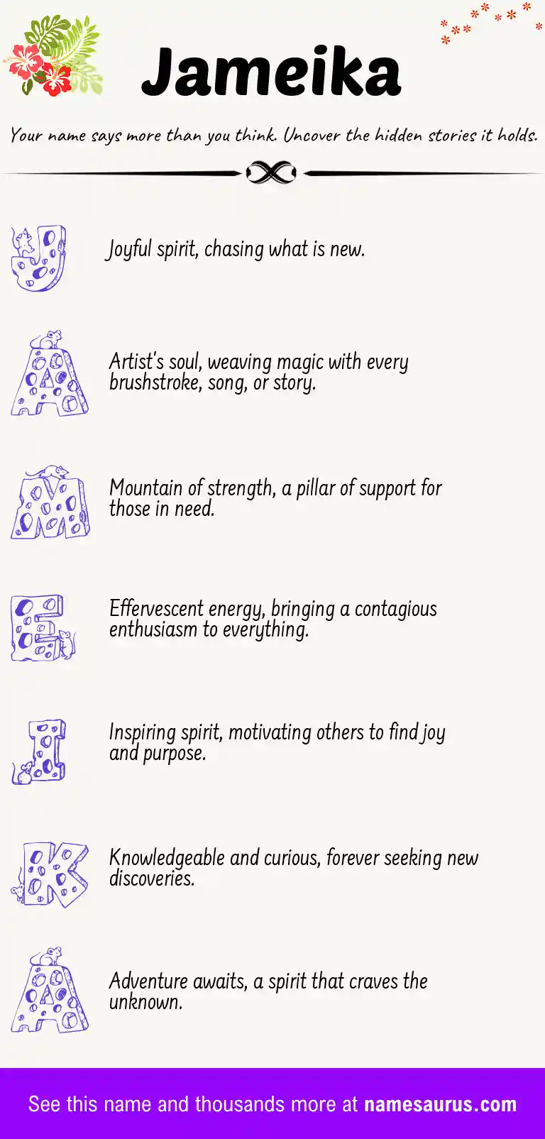 Acrostic poem about Jameika.