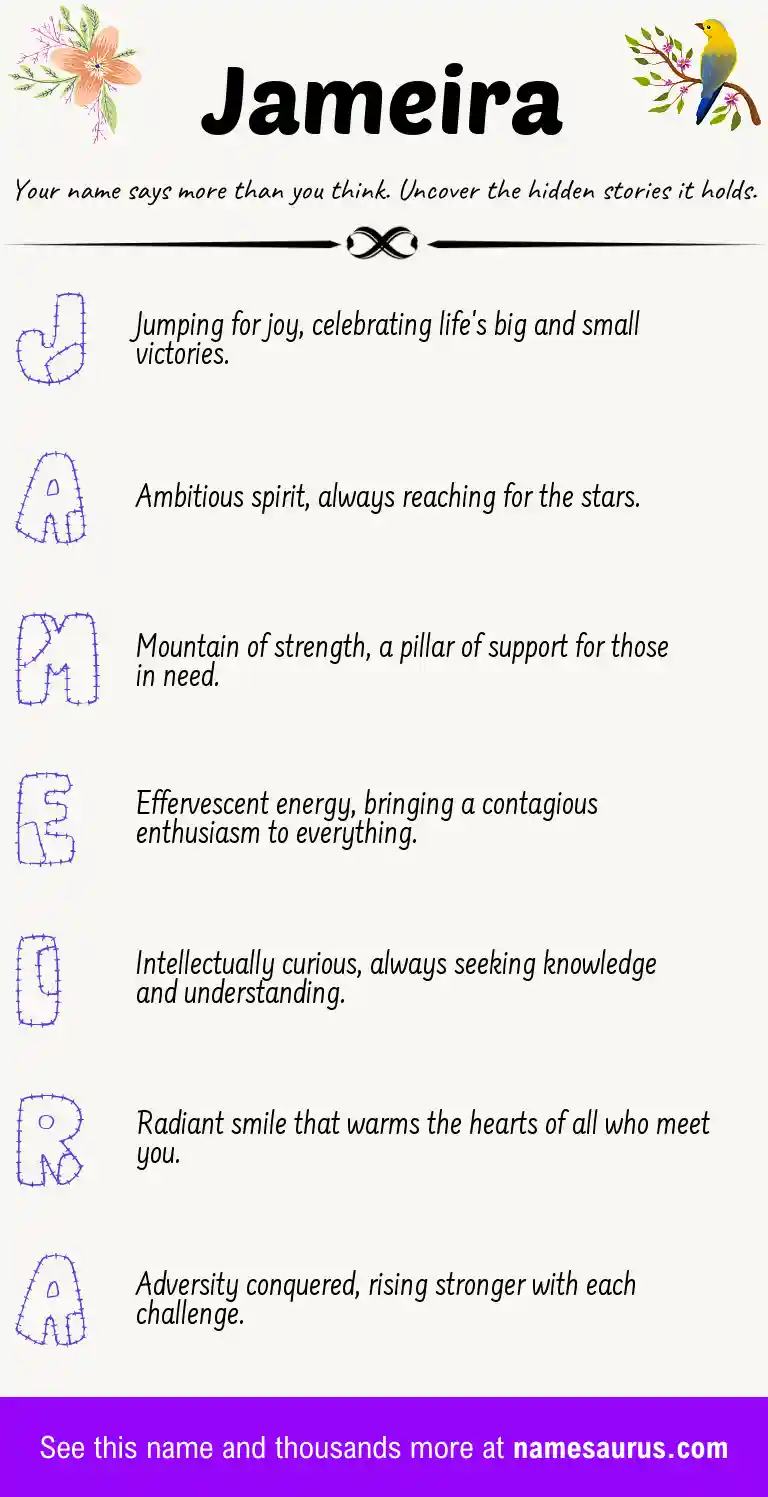 Acrostic poem about Jameira.