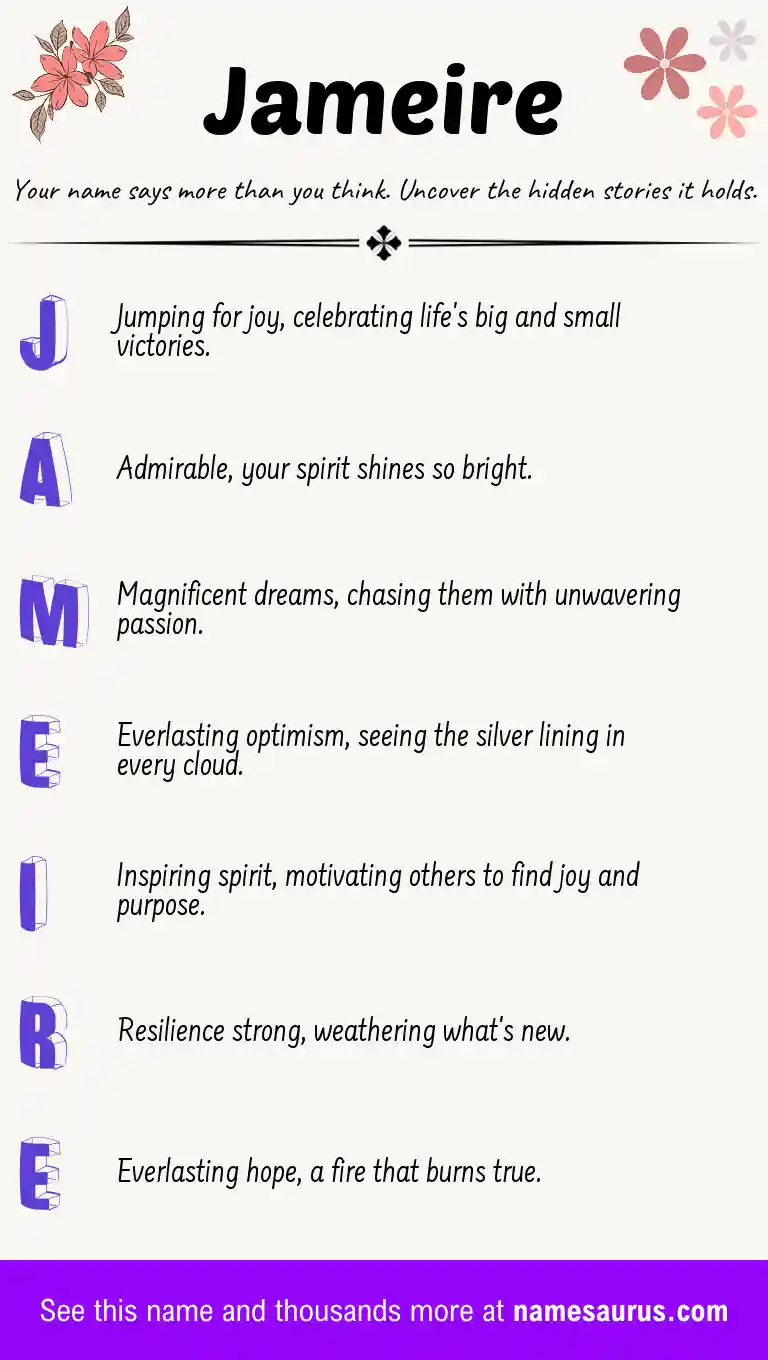 Acrostic poem about Jameire.