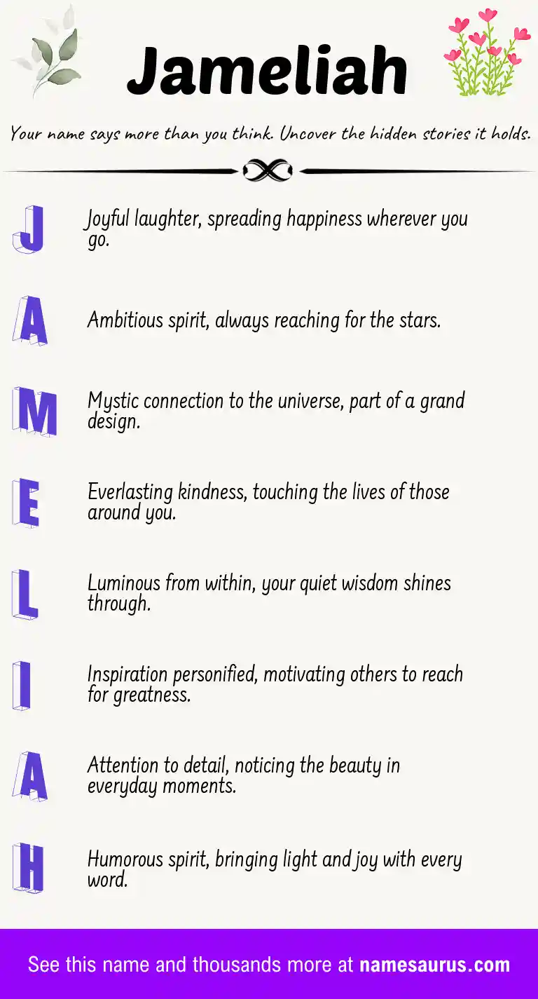 Acrostic poem about Jameliah.