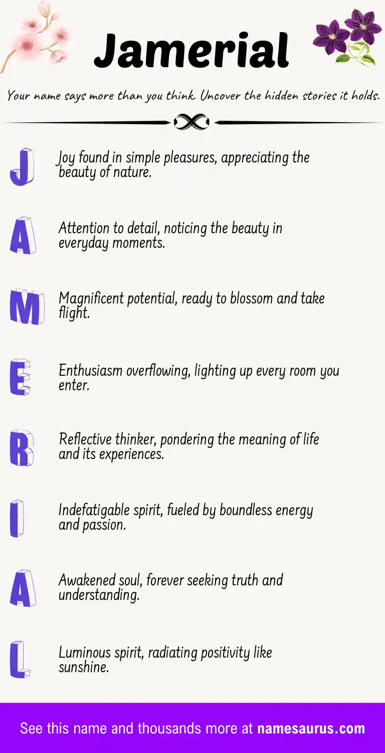 Acrostic poem about Jamerial.