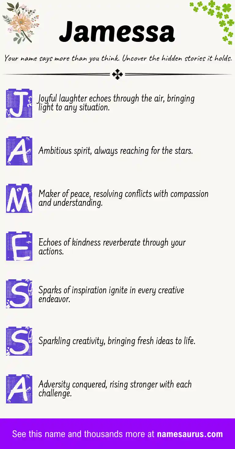 Acrostic poem about Jamessa.