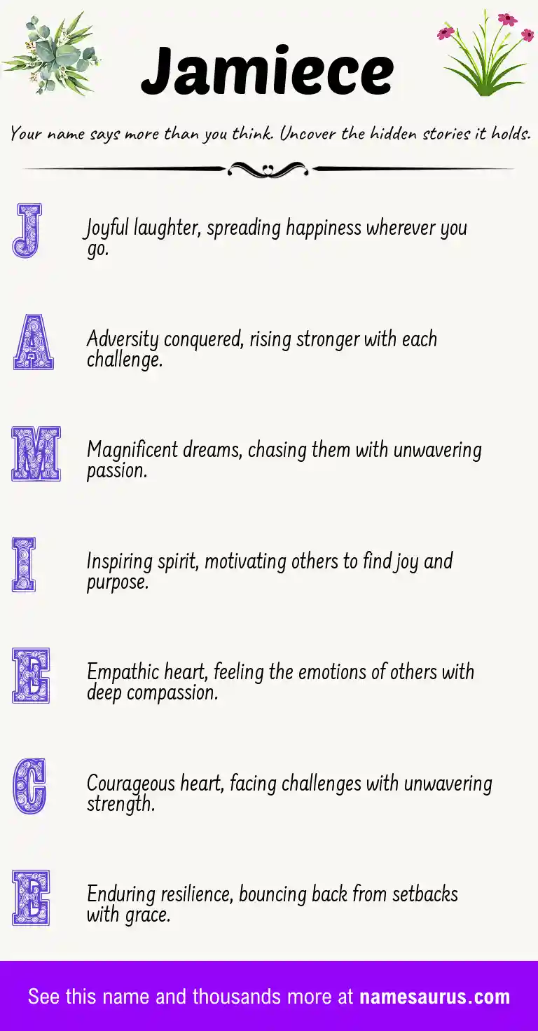 Acrostic poem about Jamiece.
