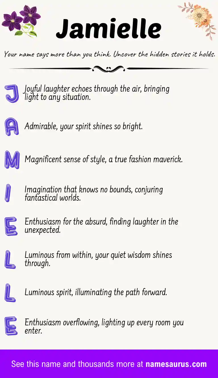 Acrostic poem about Jamielle.