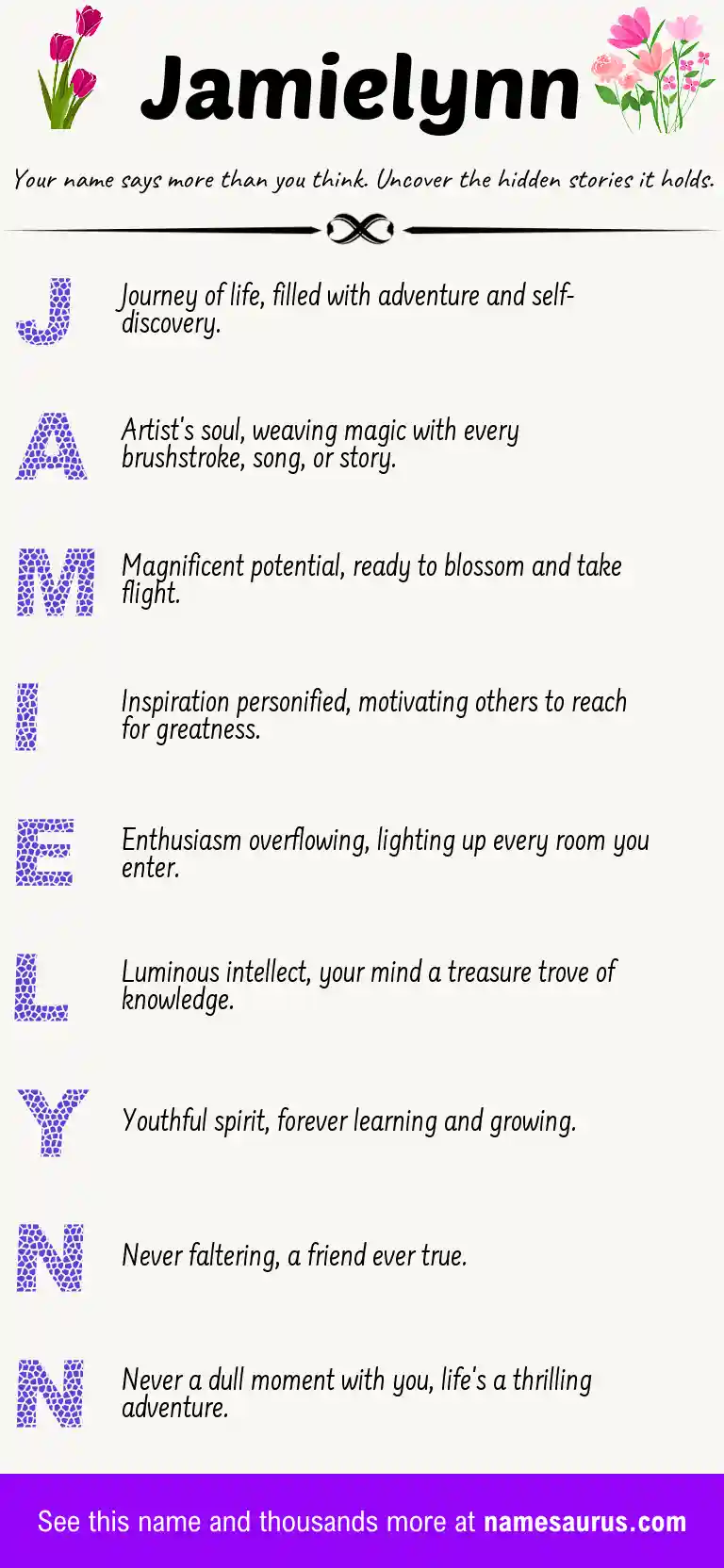 Acrostic poem about Jamielynn.