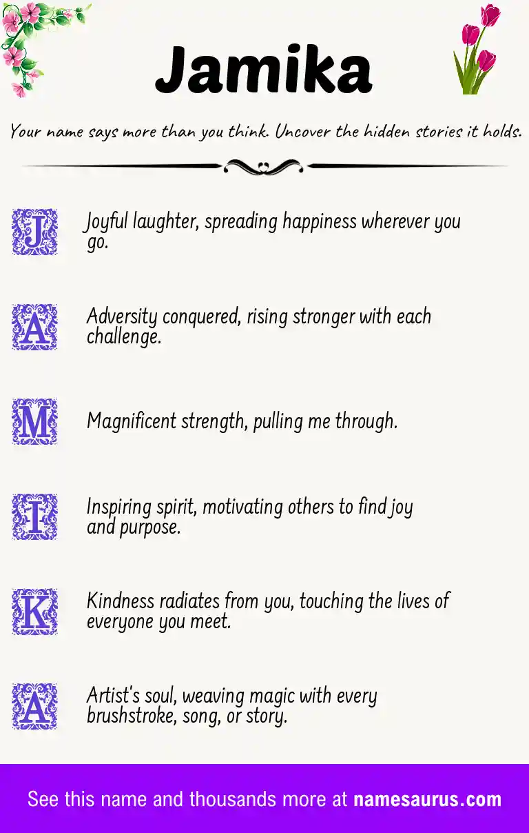 Acrostic poem about Jamika.