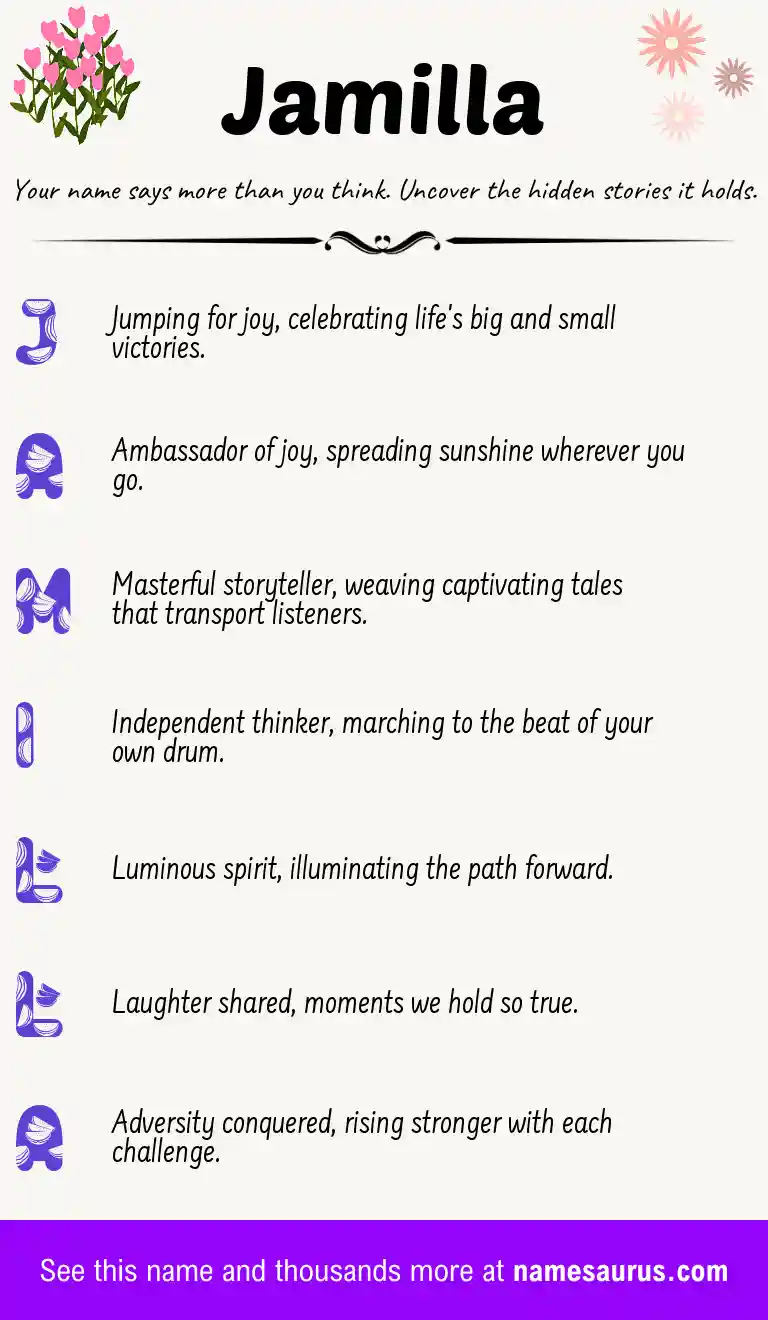Acrostic poem about Jamilla.