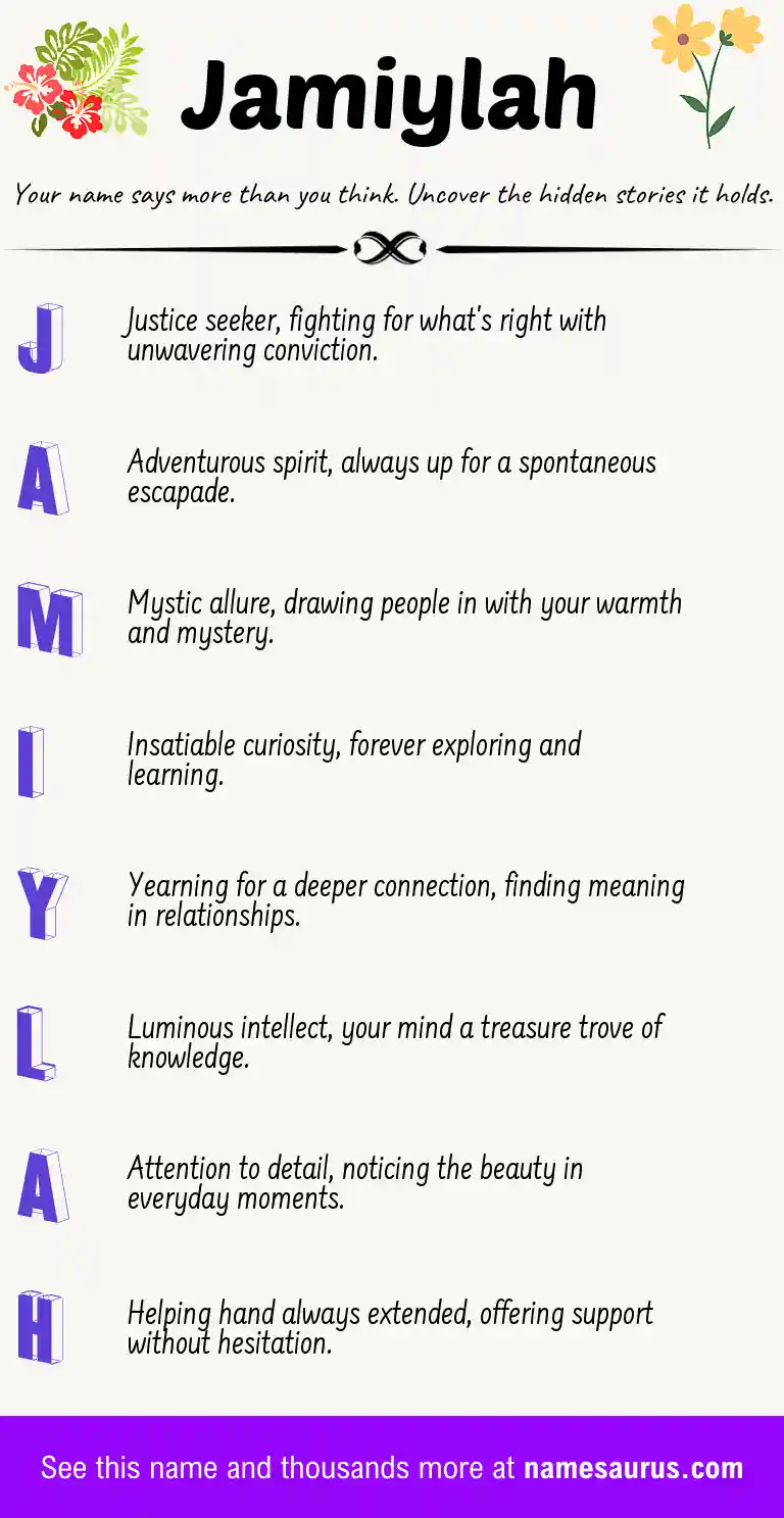 Acrostic poem about Jamiylah.