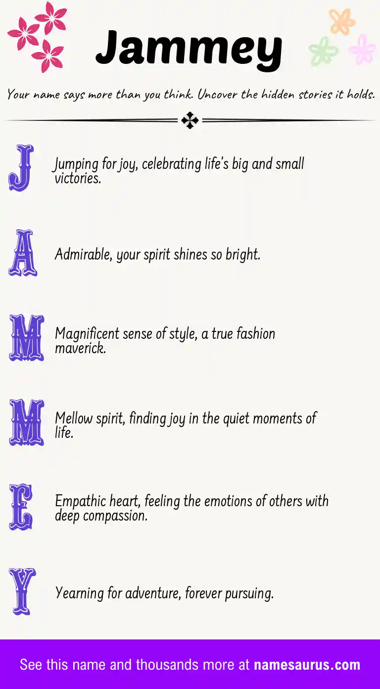 Acrostic poem about Jammey.