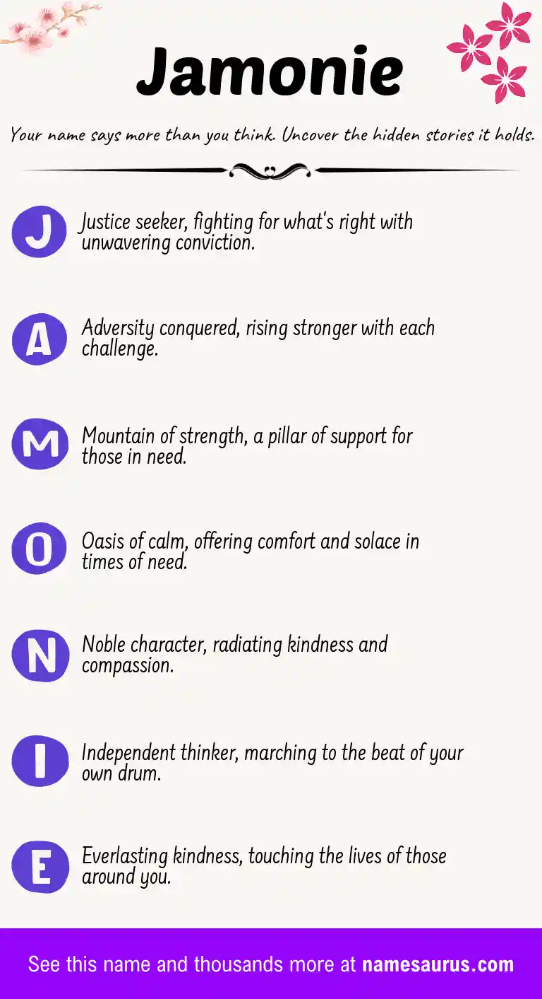 Acrostic poem about Jamonie.