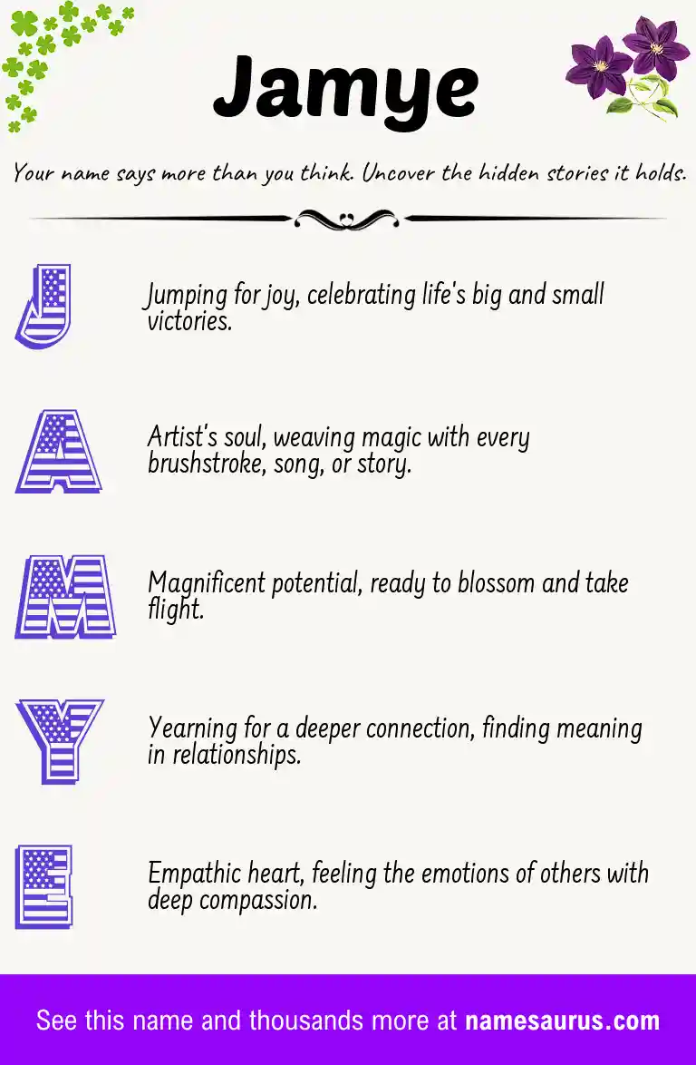 Acrostic poem about Jamye.