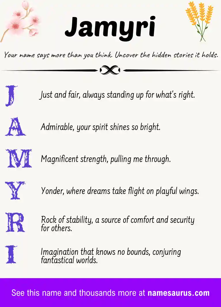 Acrostic poem about Jamyri.