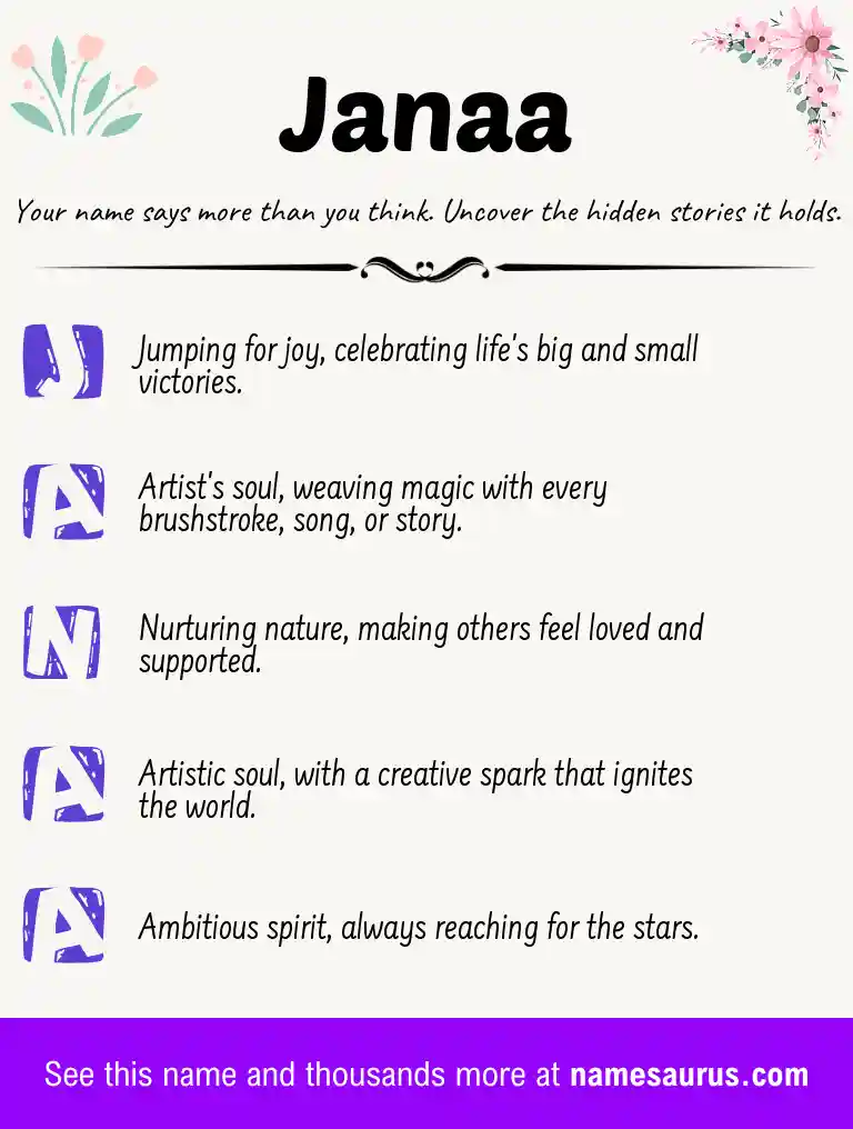 Acrostic poem about Janaa.
