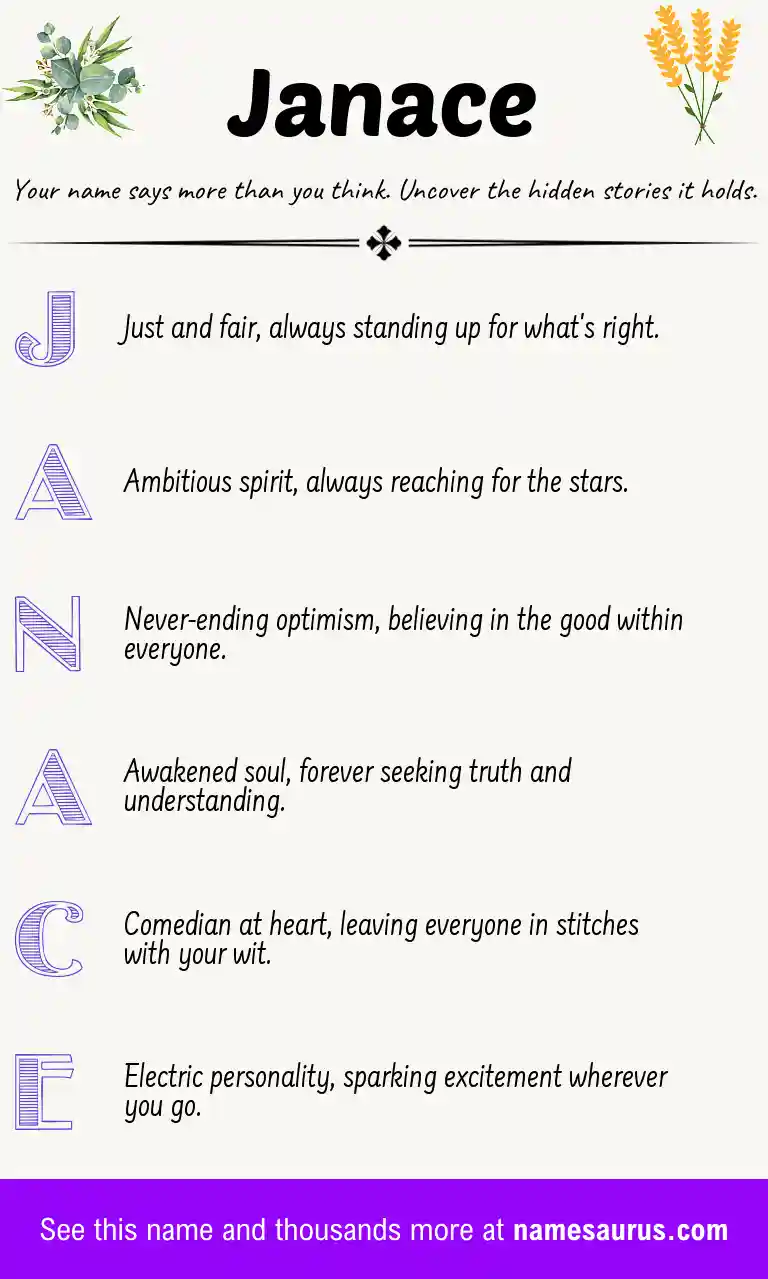 Acrostic poem about Janace.