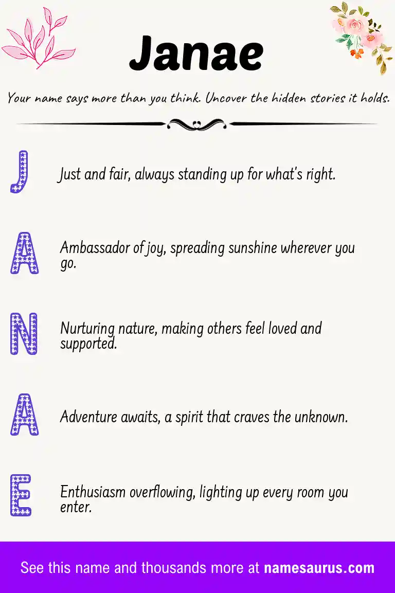 Acrostic poem about Janae.