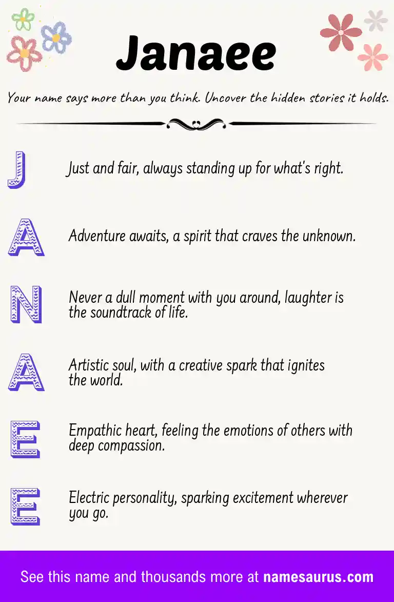 Acrostic poem about Janaee.