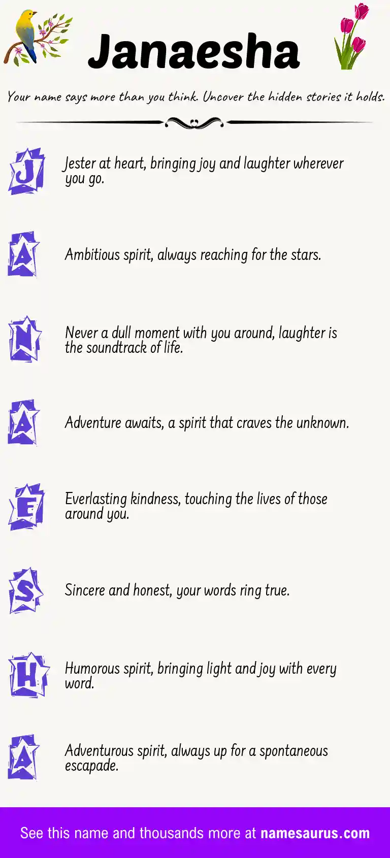 Acrostic poem about Janaesha.