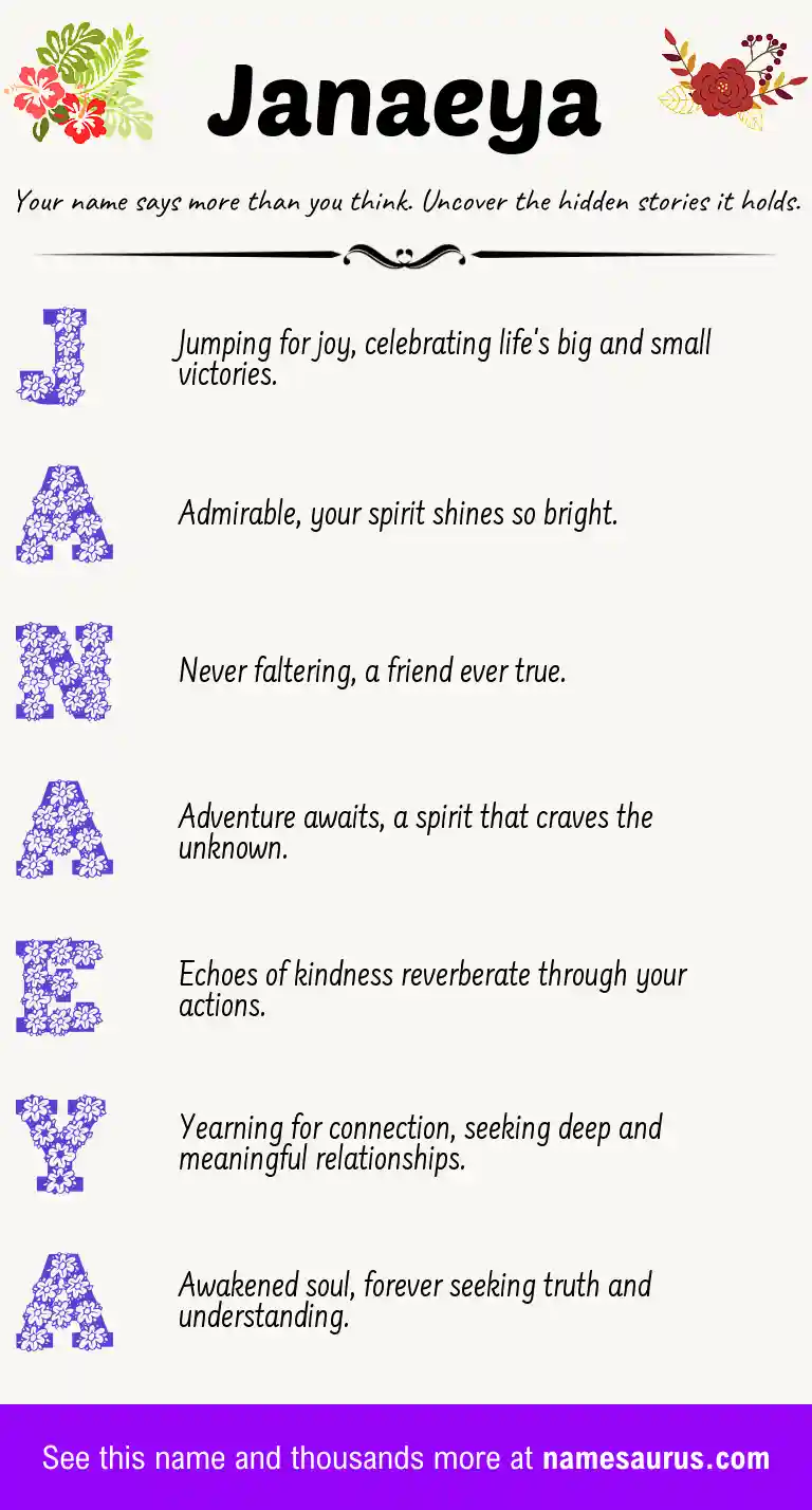 Acrostic poem about Janaeya.