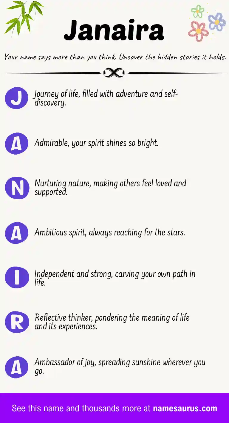 Acrostic poem about Janaira.