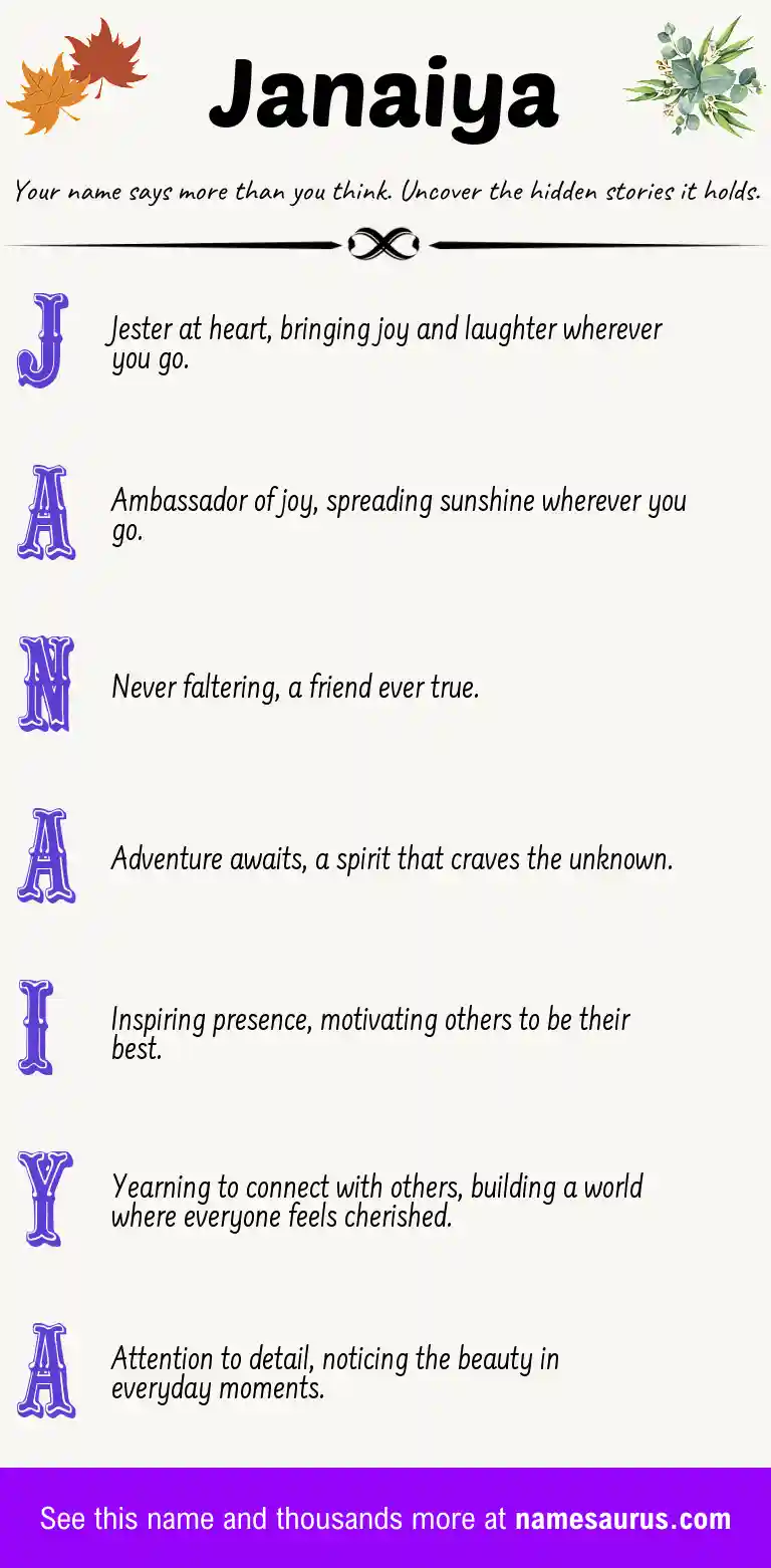 Acrostic poem about Janaiya.