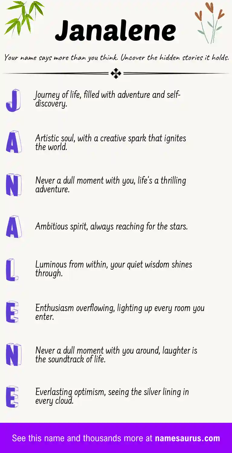 Acrostic poem about Janalene.