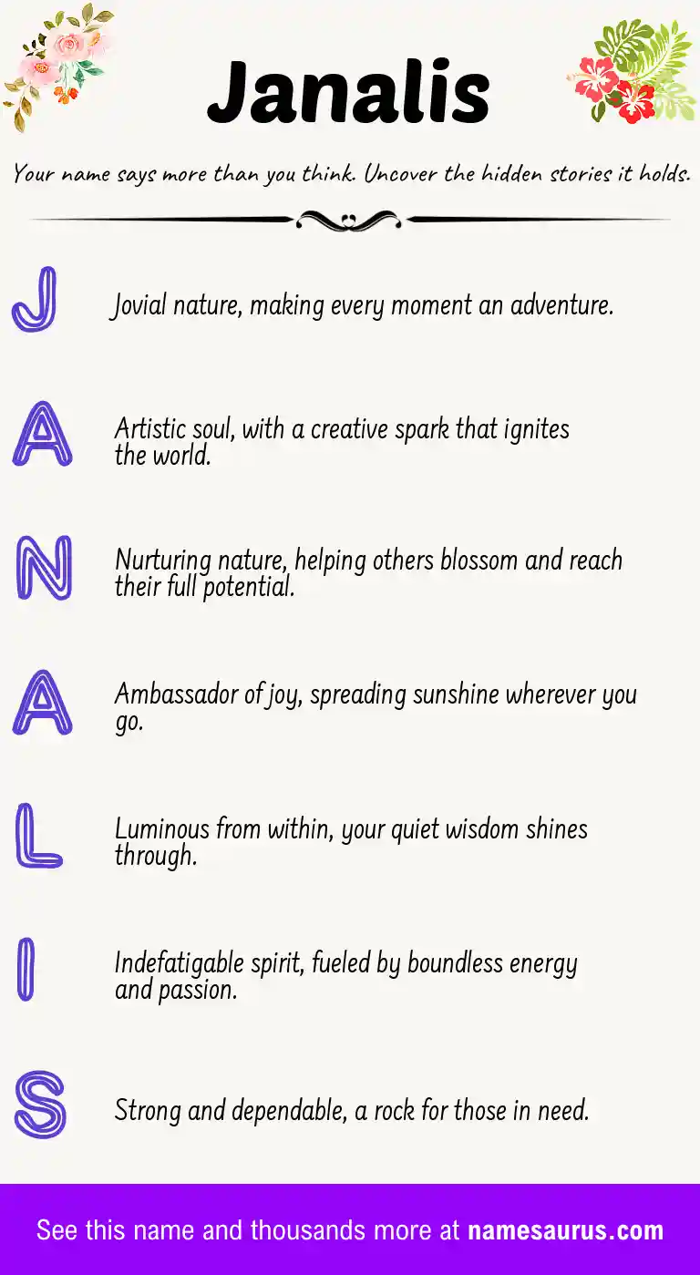 Acrostic poem about Janalis.