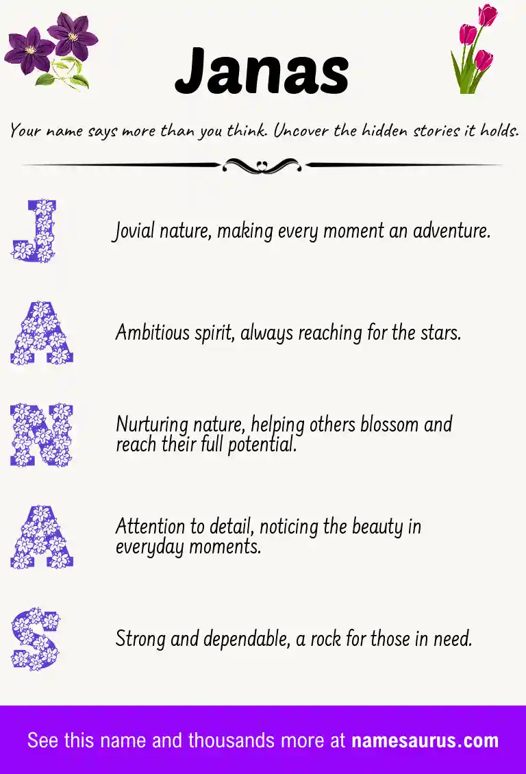 Acrostic poem about Janas.