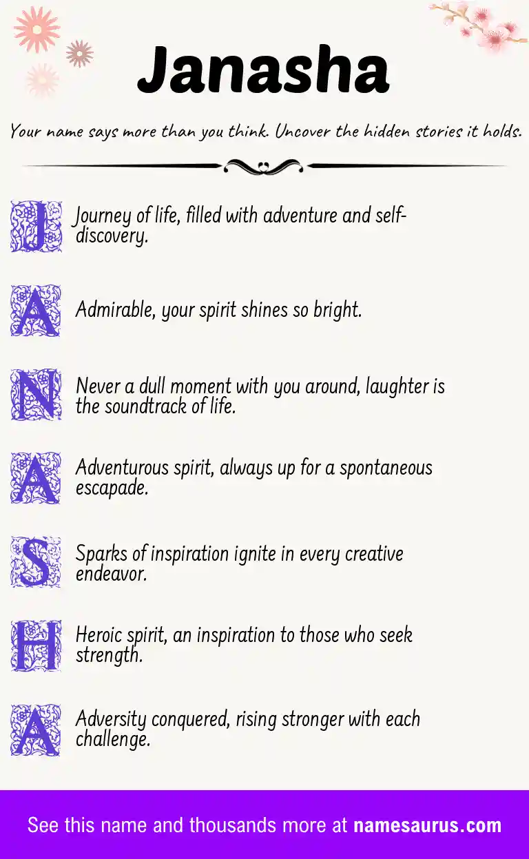 Acrostic poem about Janasha.